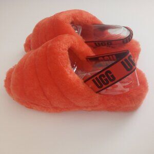 UGG SIZE 10 ORANGE W FLUFF YEAH SLIDE